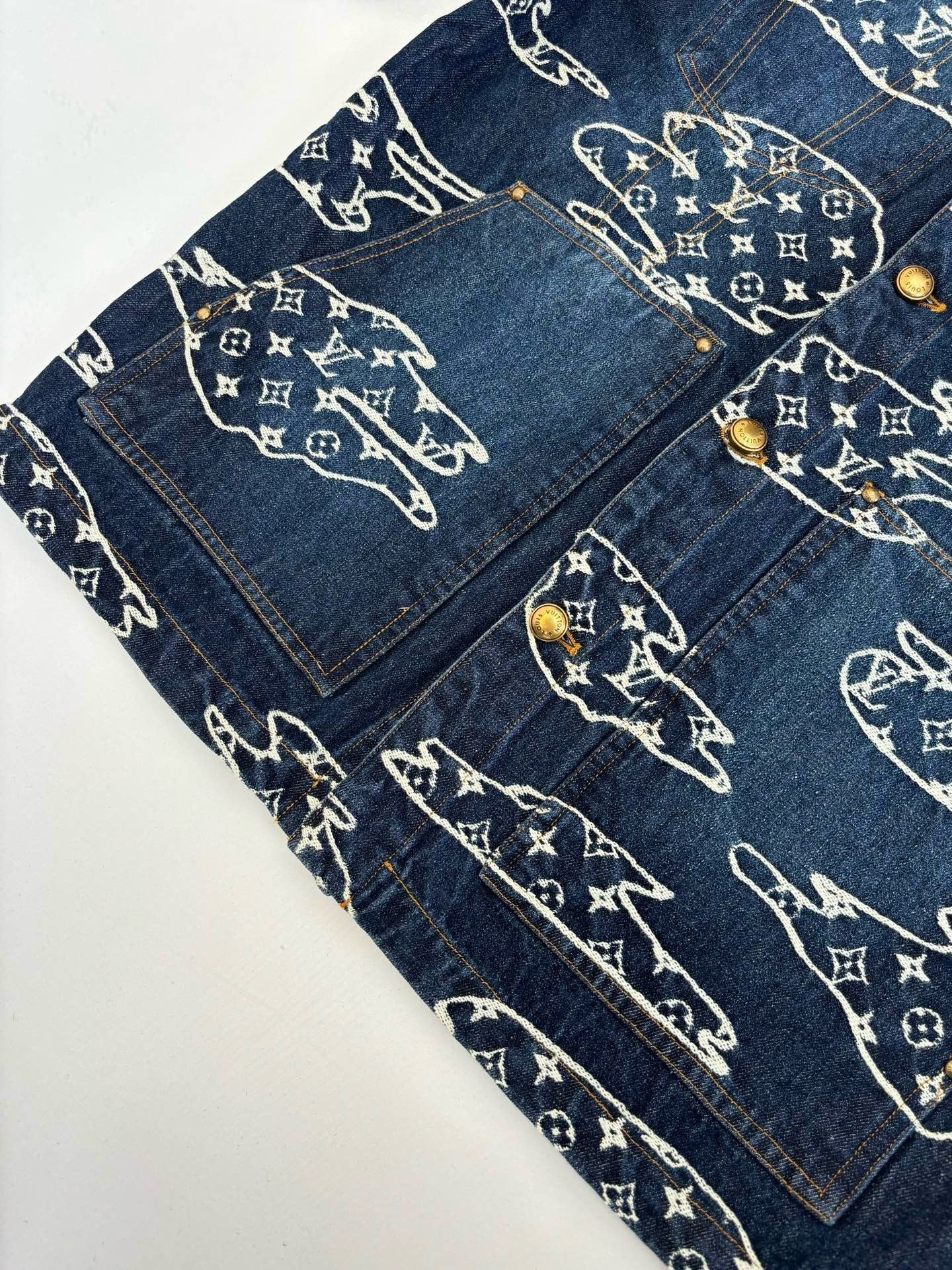 Pantalon droit Monogram en denim lv