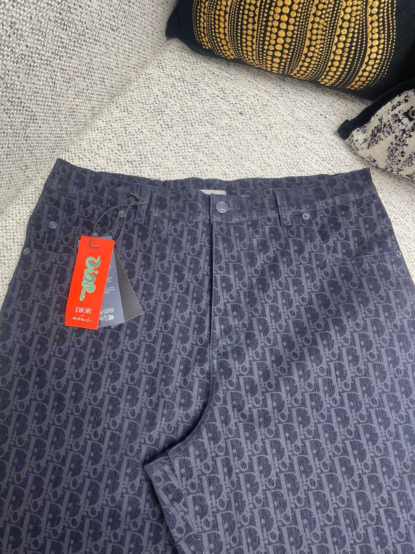 Jean Heritage CD Oblique DIOR AND KAWS Denim de coton bleu 10/10