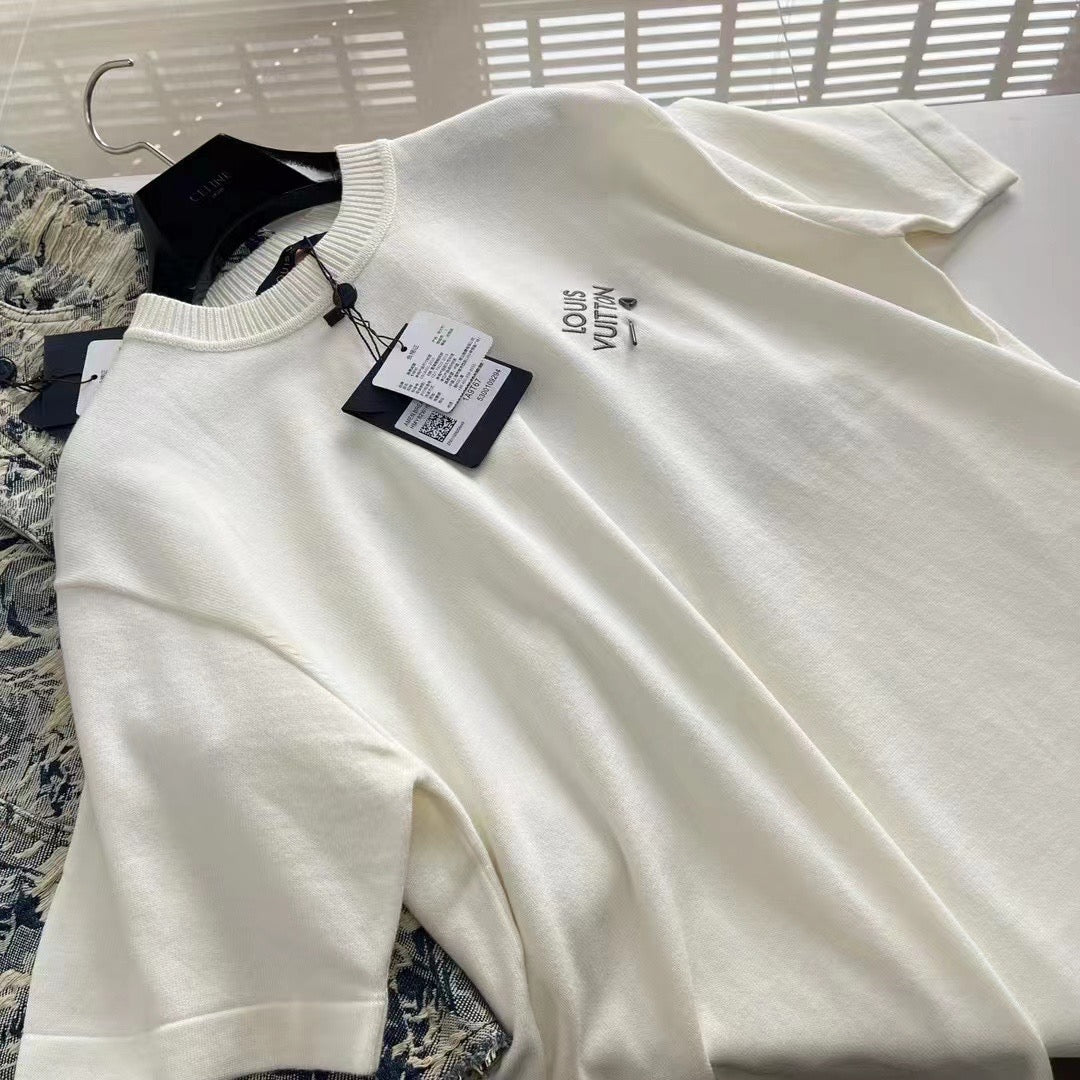 Tee-shirt manches courtes à signature brodée