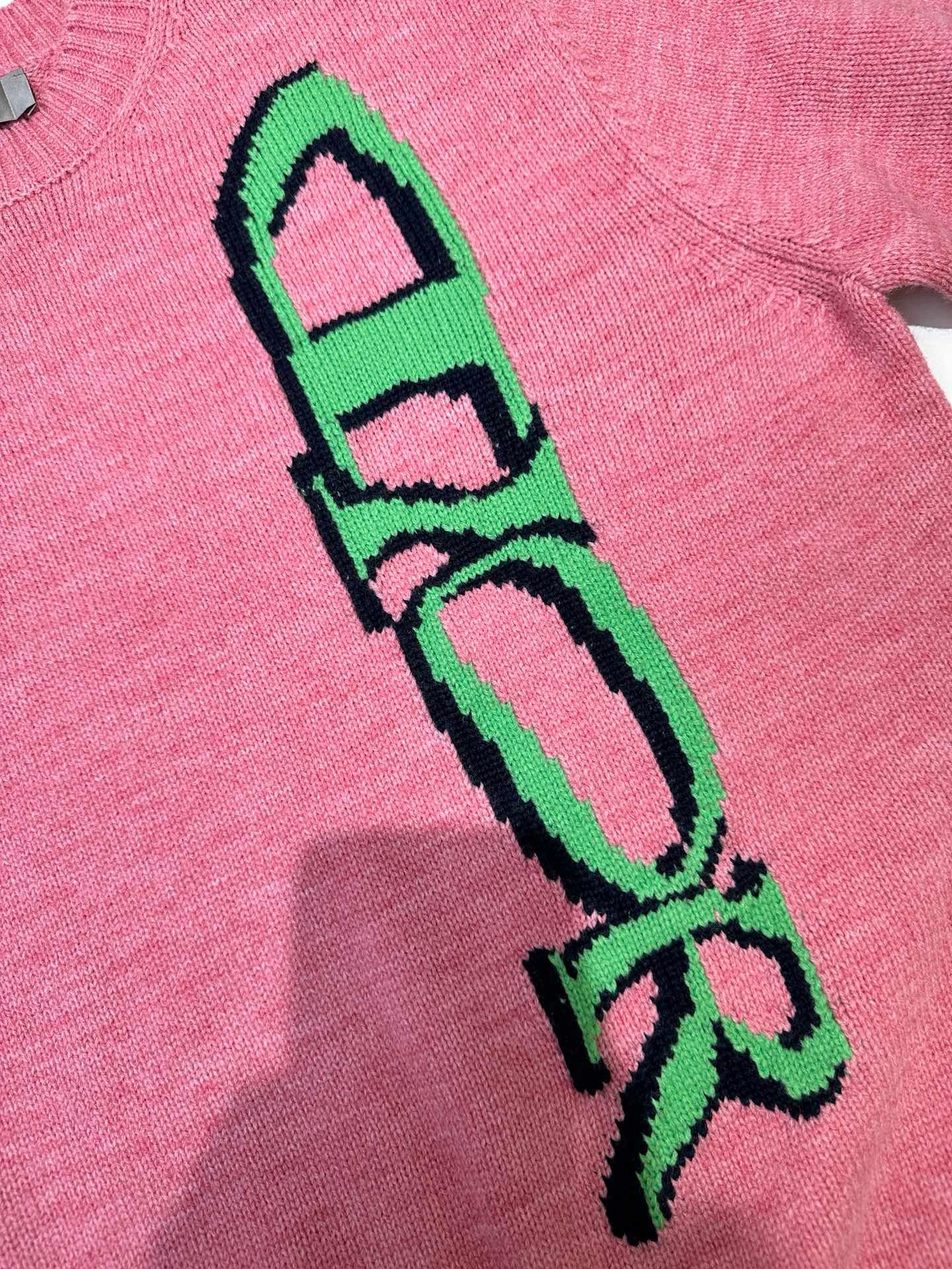 Pull CD AND LEWIS HAMILTON Intarsia de laine vierge et cachemire rose