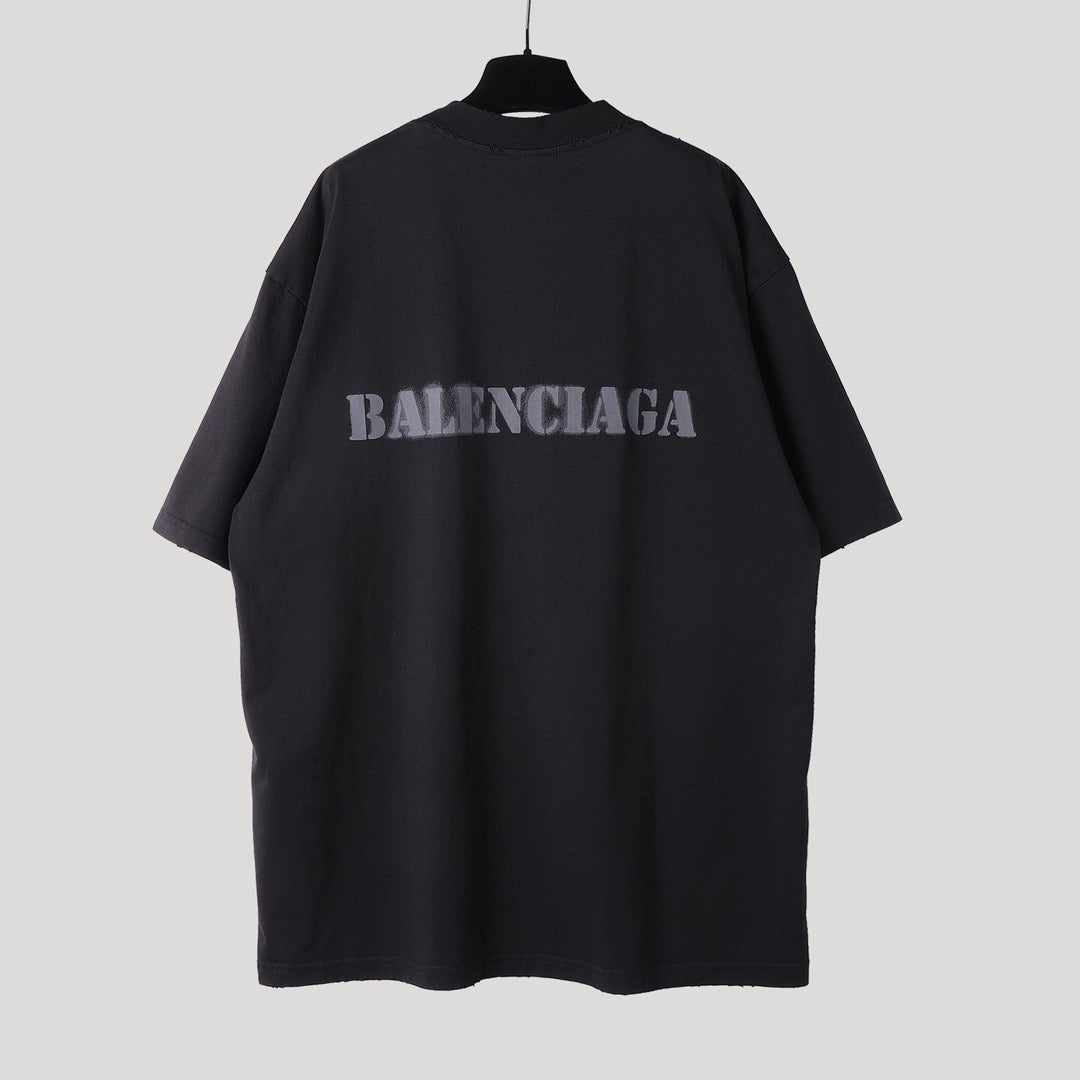 T-SHIRT STENCIL TYPE FIT MEDIUM EN NOIR