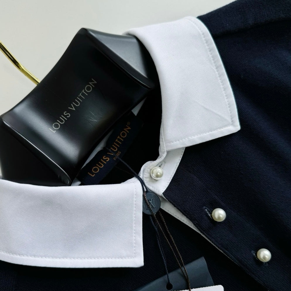 Homme LV Polo Manches Courtes Brodé Coton Mélangé