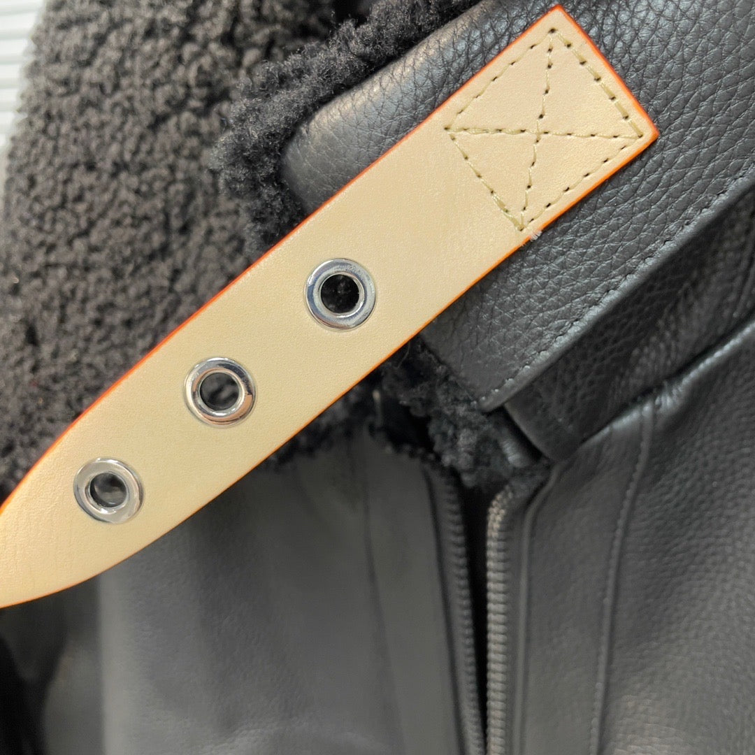 Veste Lv FULL CUIR LEATHER VRAI LEATHER BLACK