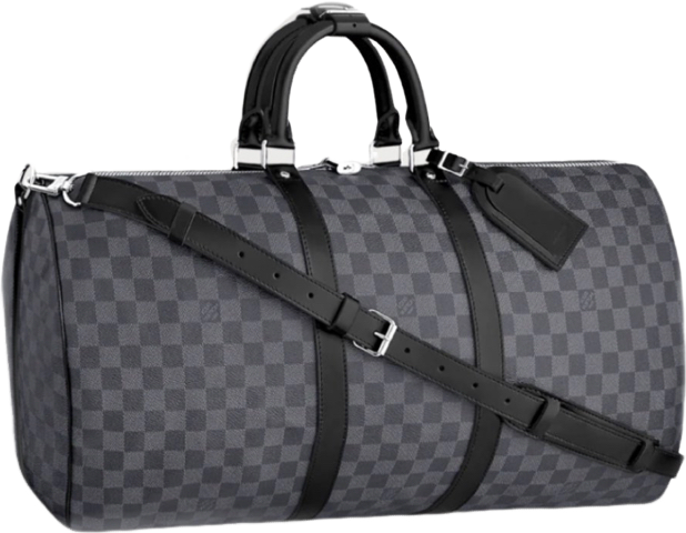 Sac keepall 55 damier graphite facture