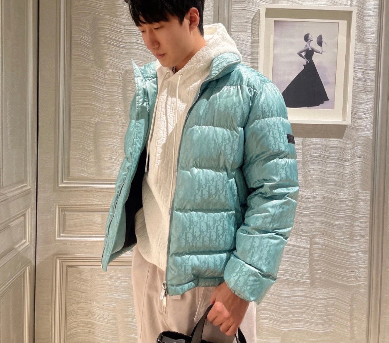 Doudoune CD oblique vert facture 10/10