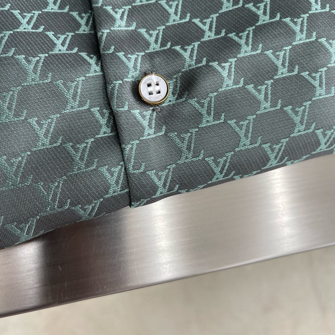 Ensemble chemise lv manches courtes en jacquard de soie mélangée