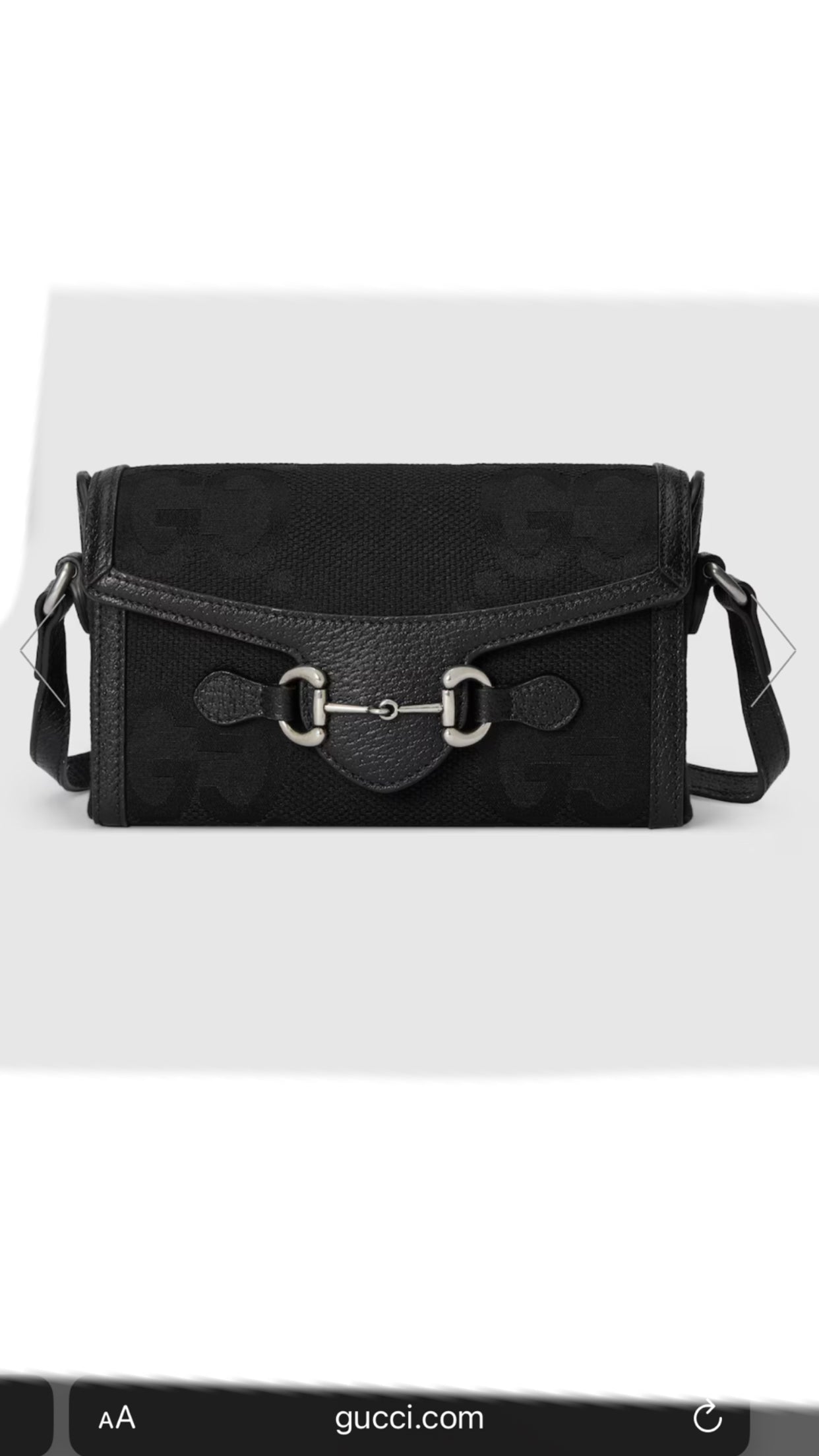 Gg horsebit 1955 Jumbo black invoice bag