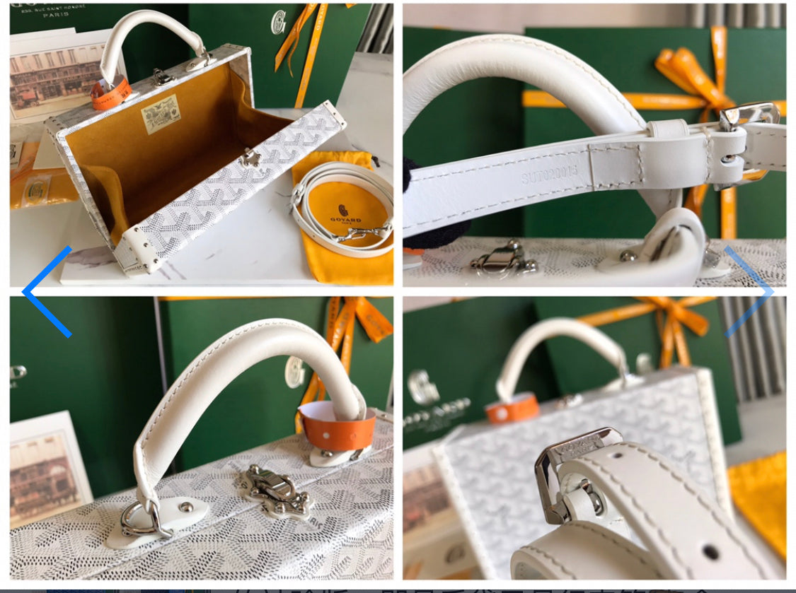 White invoice trunk bag