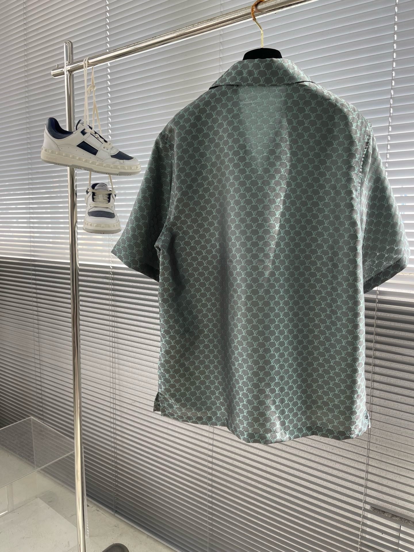 Ensemble chemise lv manches courtes en jacquard de soie mélangée