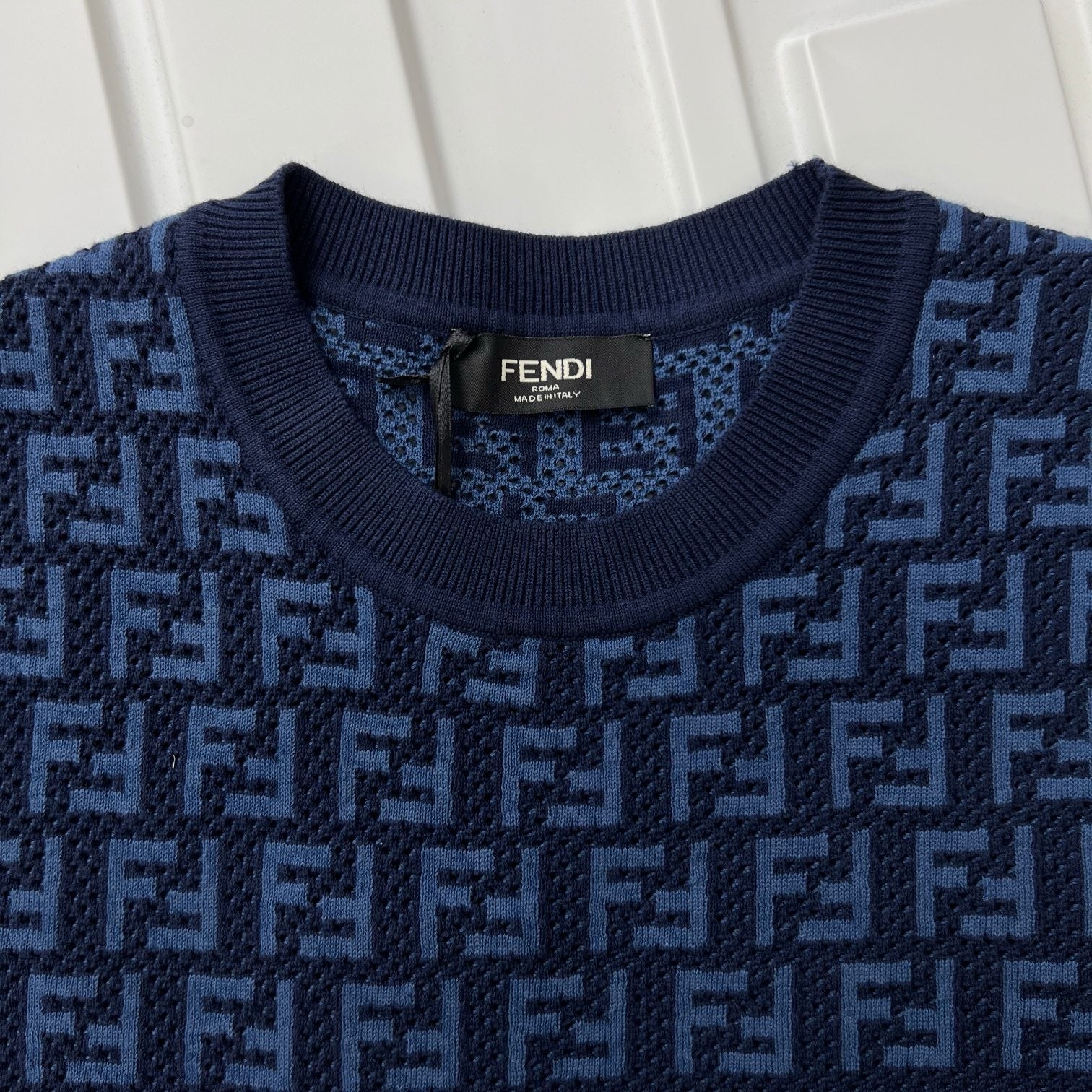 FF BLUE cotton linen sweater
