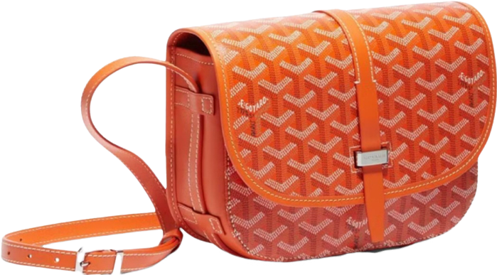 Belvedere orange leather bag invoice