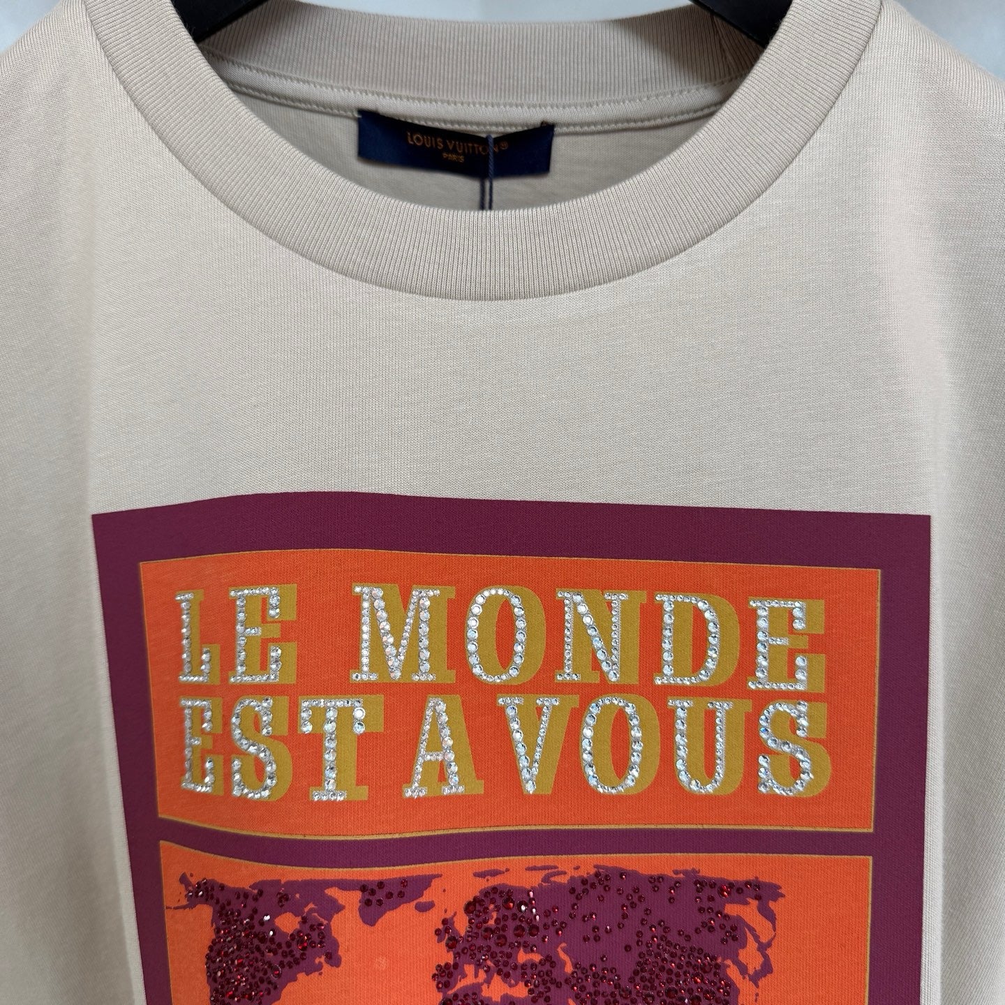 Tee-shirt lv graphique ornementé en coton