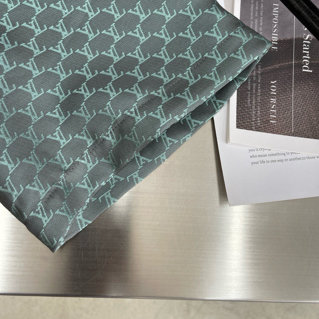 Ensemble chemise lv manches courtes en jacquard de soie mélangée