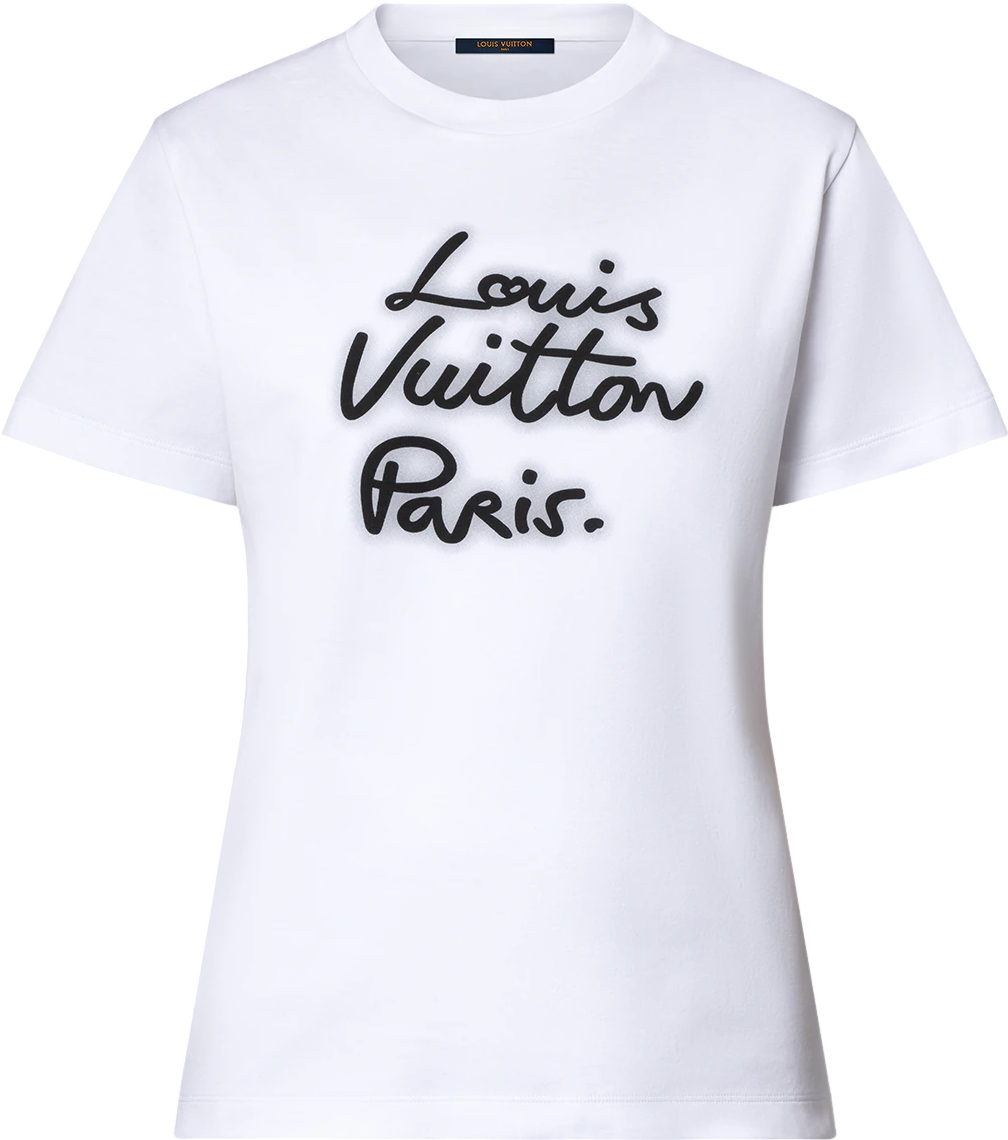 Tee-shirt à signature effet néon lv femme