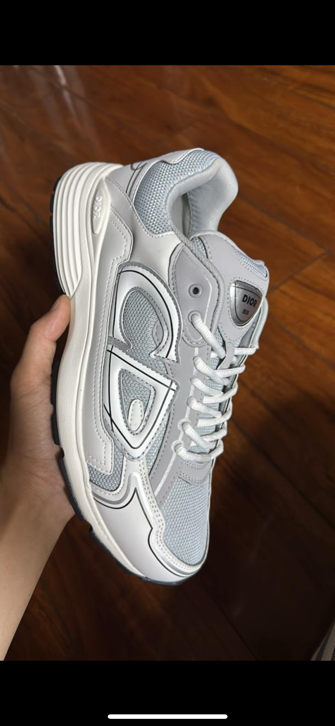 SNEAKERS B30 V2 VERSION BIEN LISSE WHITE GREY RÉFLECTIVE RÉACTION CORRECTES FACTURE PACKAGING COMPLET