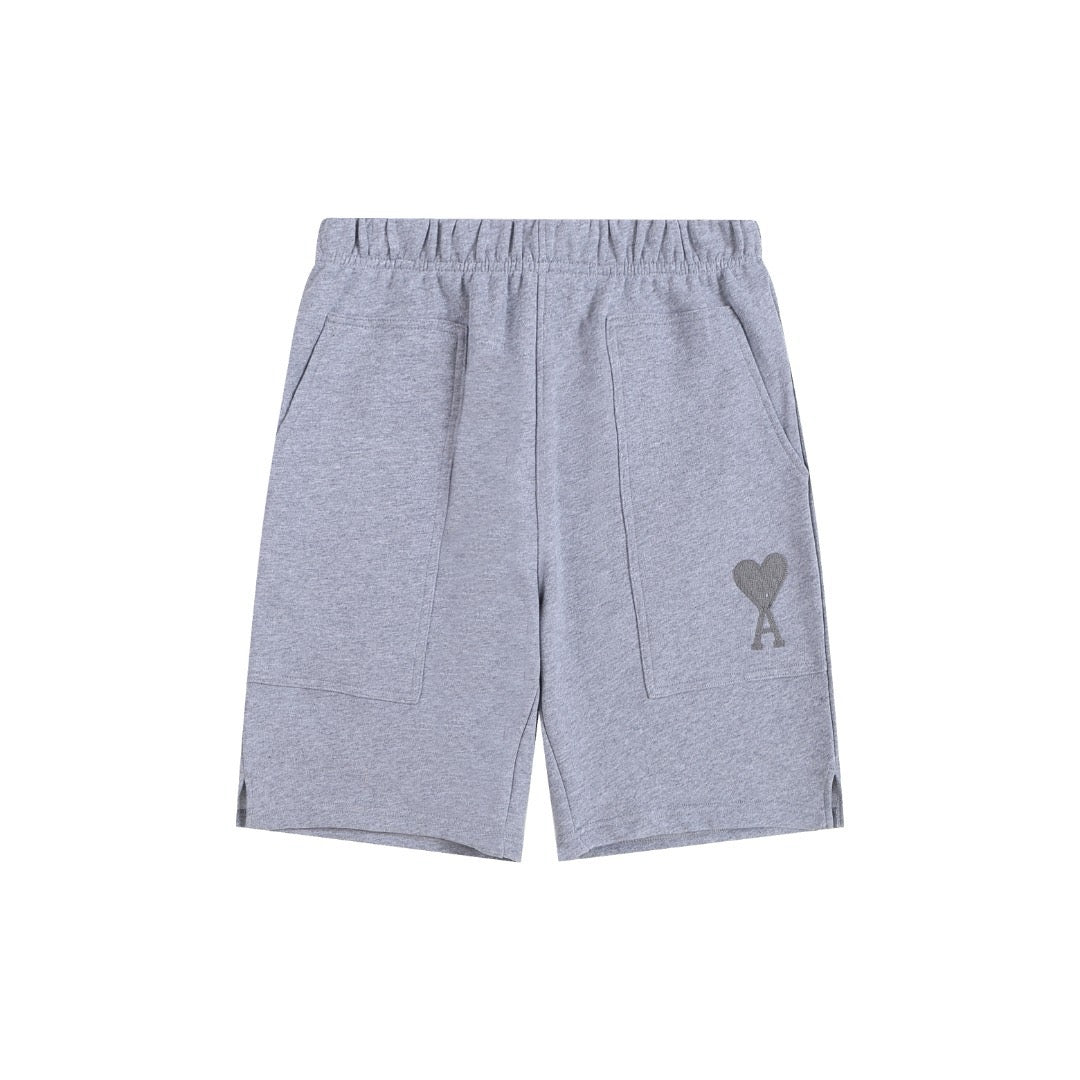 Short gris à petit logo ami de cœur gris
