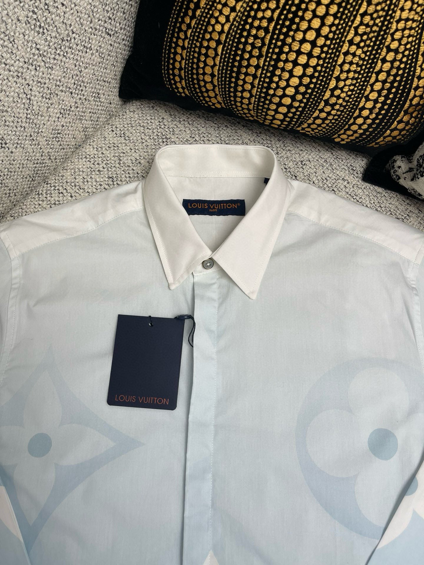 Chemise lv manches longues imprimée Monogram en popeline