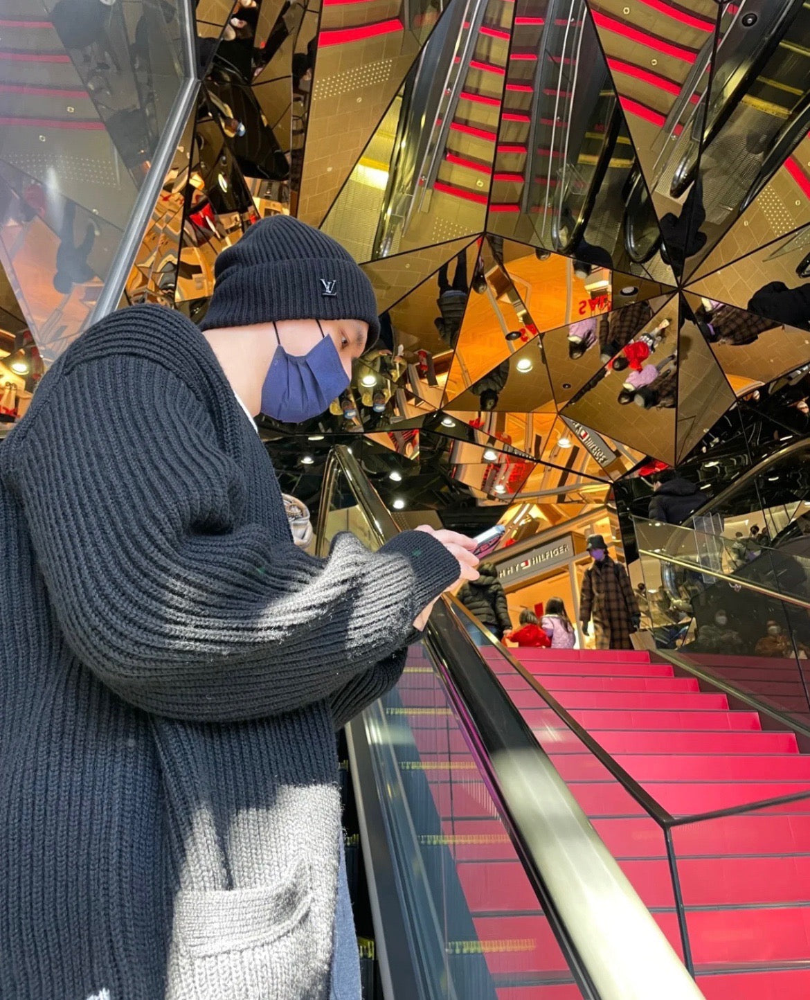 Black Lv hat with ticket