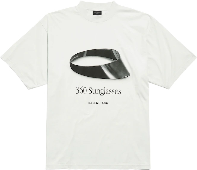 T-SHIRT 360 SUNGLASSES FIT MEDIUM POUR HOMME EN BLANC EFFET SALI