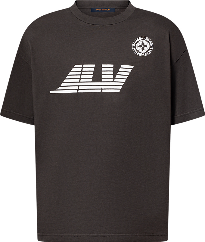Tee-shirt lv imprimé et délavé en coton