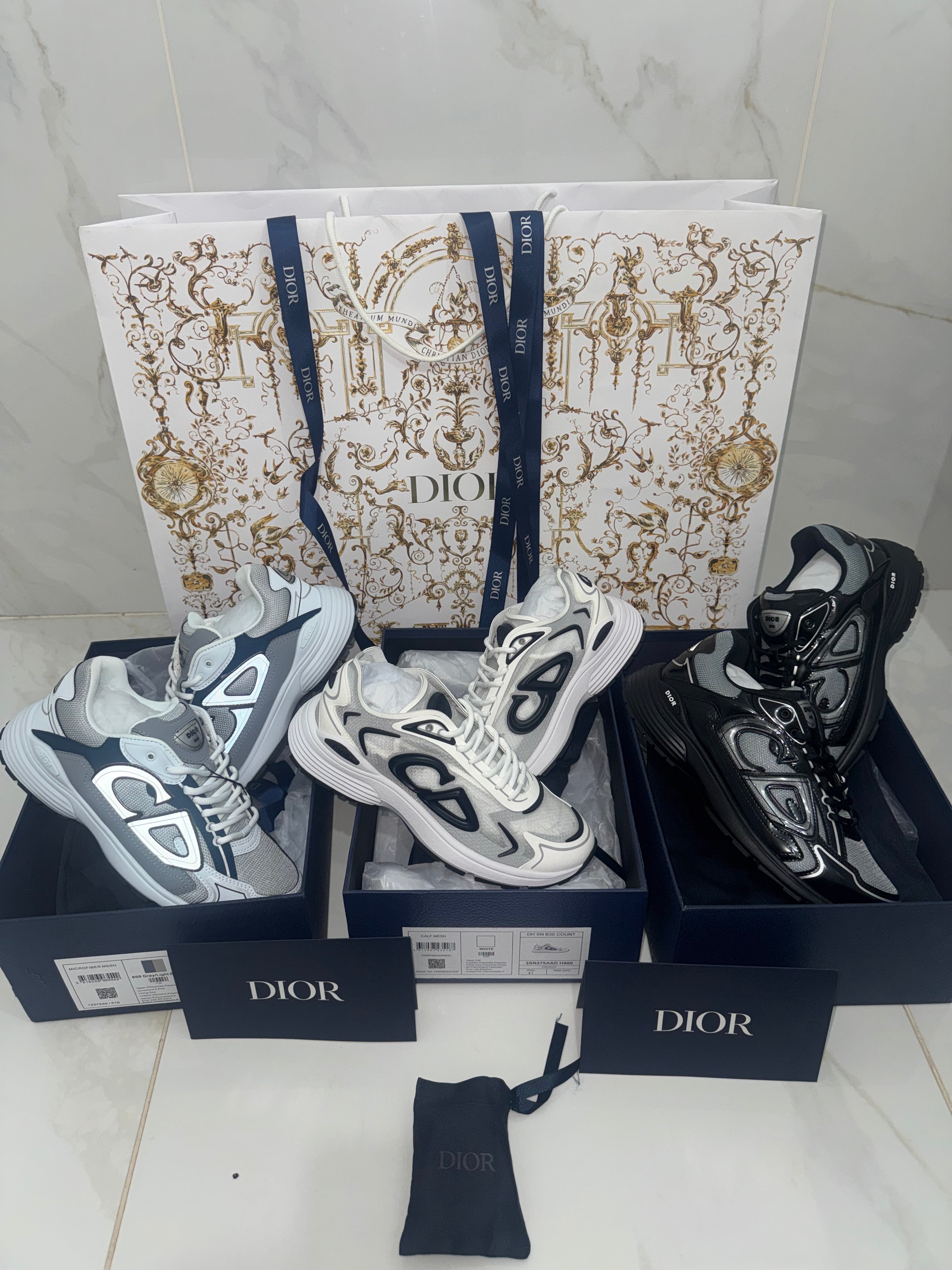 SNEAKERS B30 V4S 2025 💡 VERSION BIEN LISSE Sneaker B30 Countdown Maille technique blanc bleu tissu technique FACTURE PACKAGING COMPLET MODÈLE POUSSÉ
