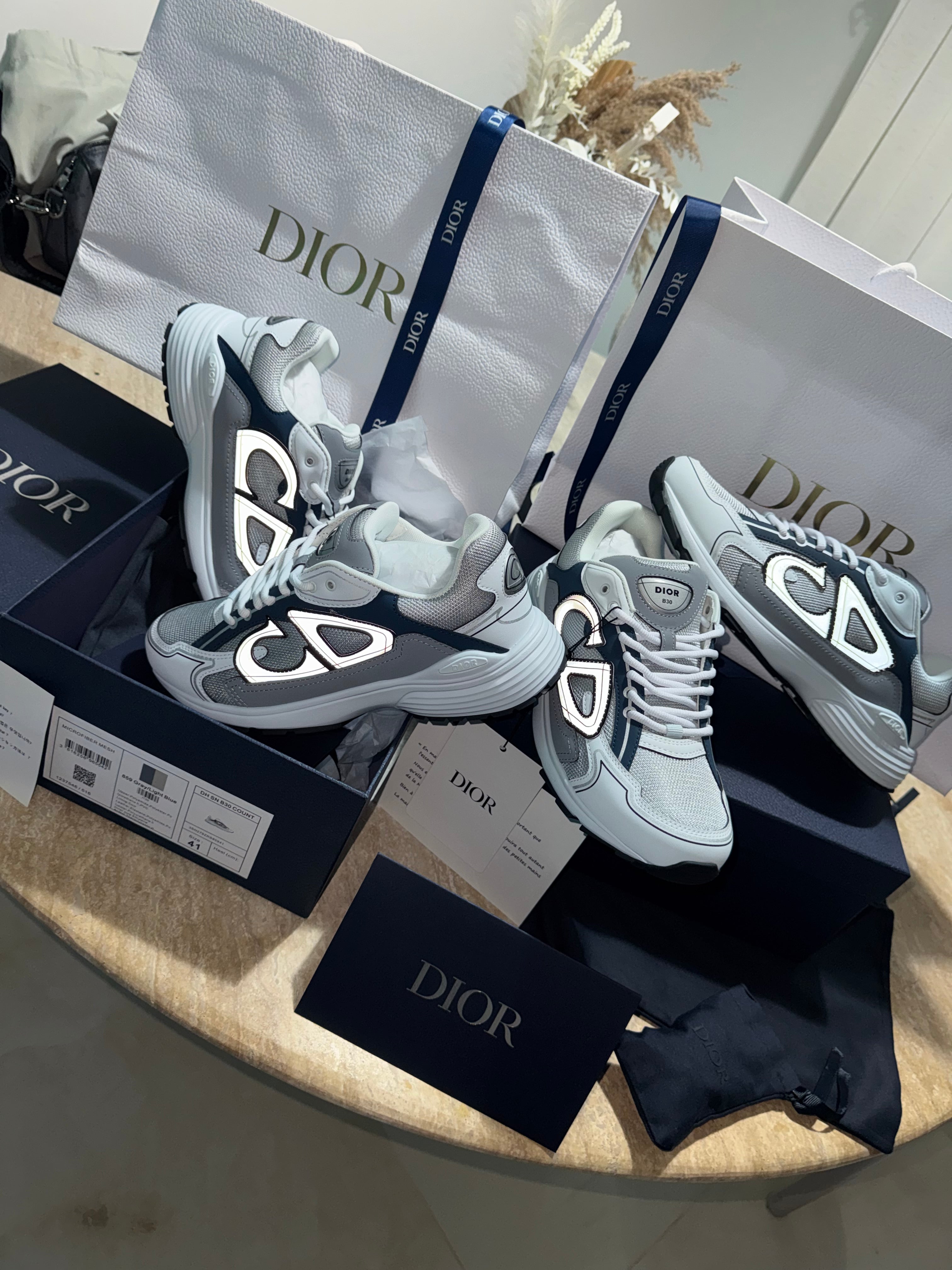 SNEAKERS B30 V4S 2025 💡 VERSION BIEN LISSE Sneaker B30 Countdown Maille technique blanc bleu tissu technique FACTURE PACKAGING COMPLET MODÈLE POUSSÉ