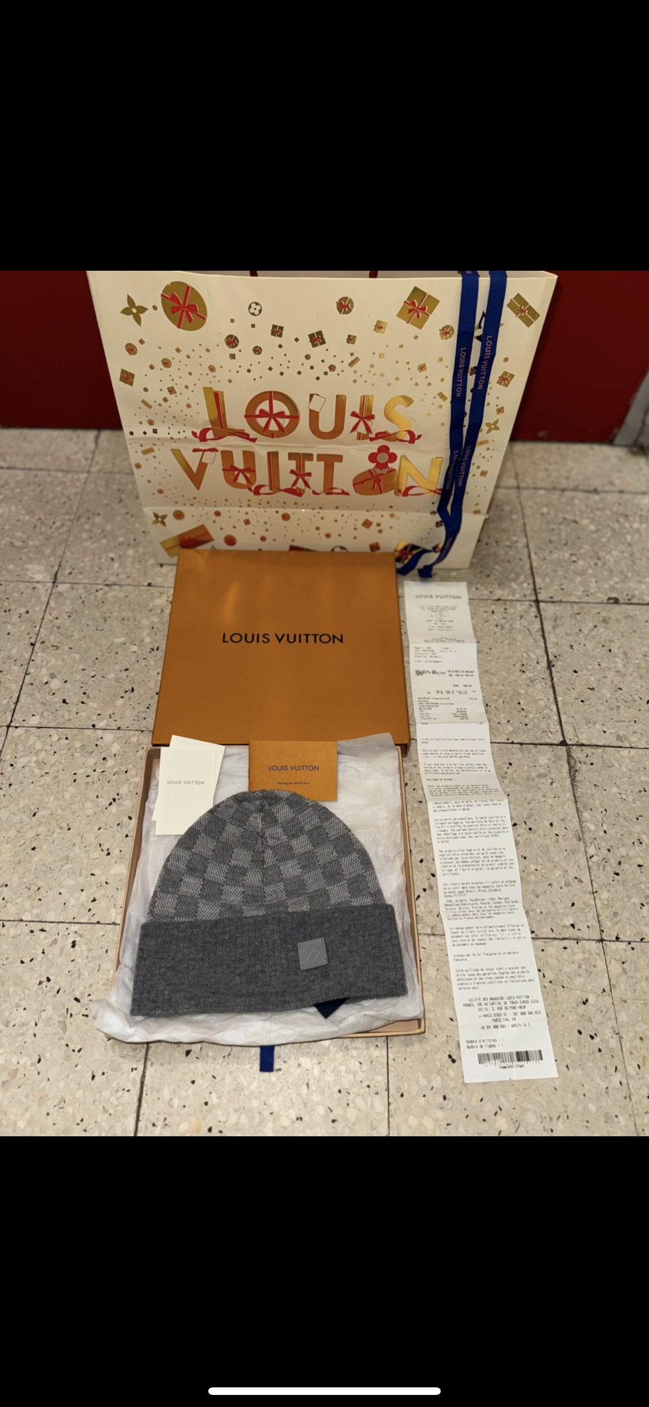 Bonnet Lv Neo petit damier avec ticket 10/10