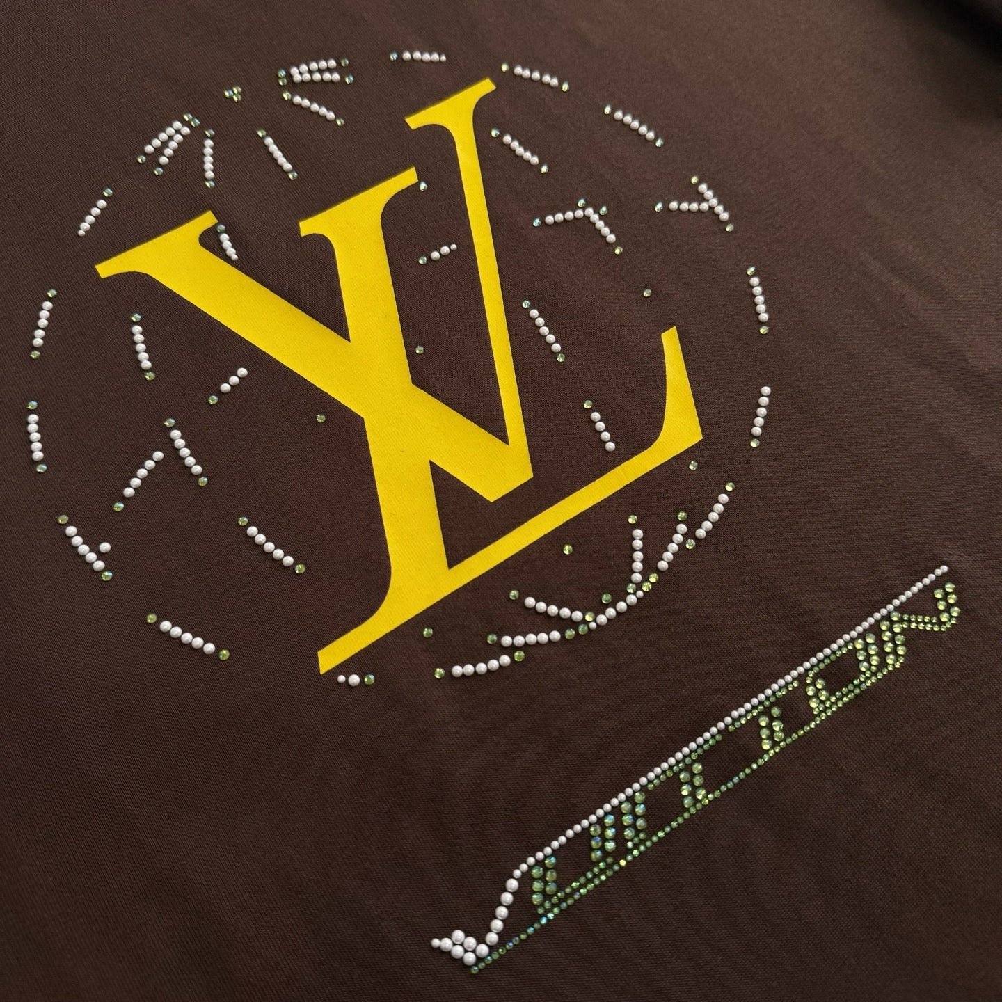 Tee-shirt lv délavé ornementé en coton