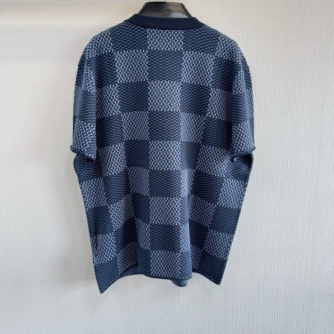 T shirt Lv Damier a Patch Bleu