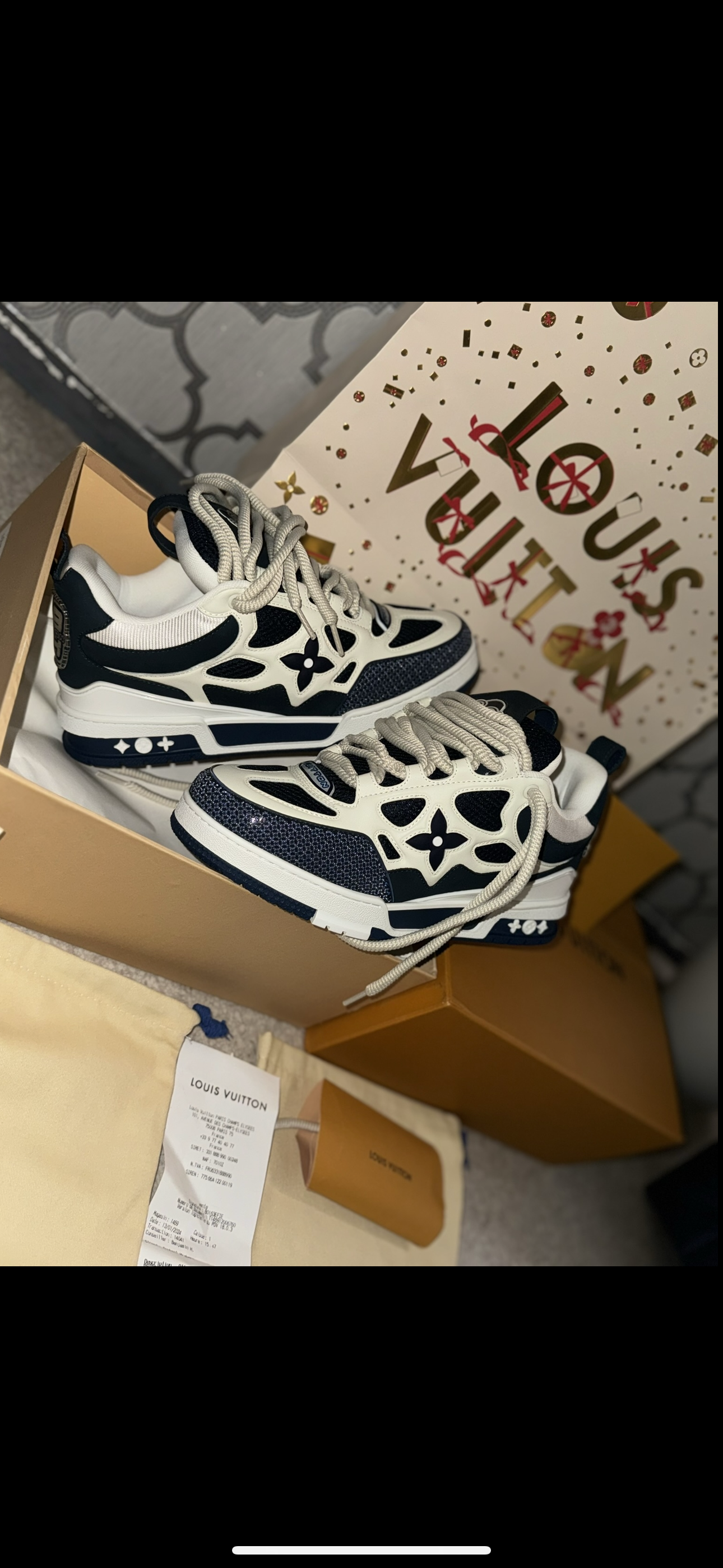 Sneakers Lv Skate bleu 10/10 facture