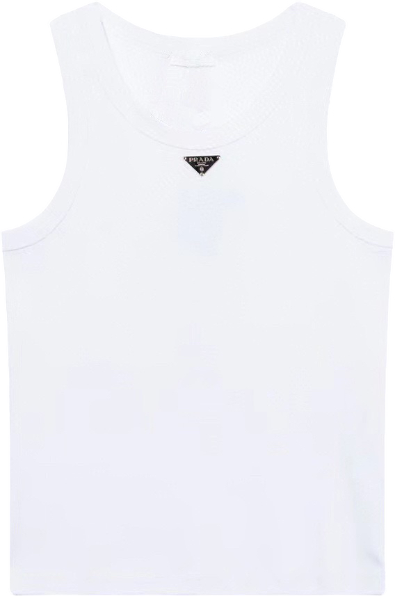 White Prd Plate Tank Top