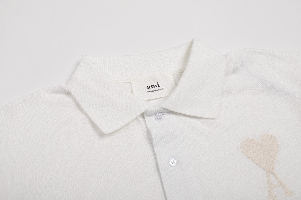 Polo blanc à petit logo ami de cœur blanc