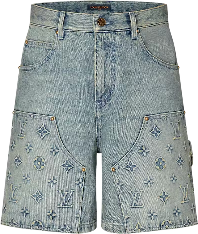 LV CARPENTIER DENIM SHORT BLUE