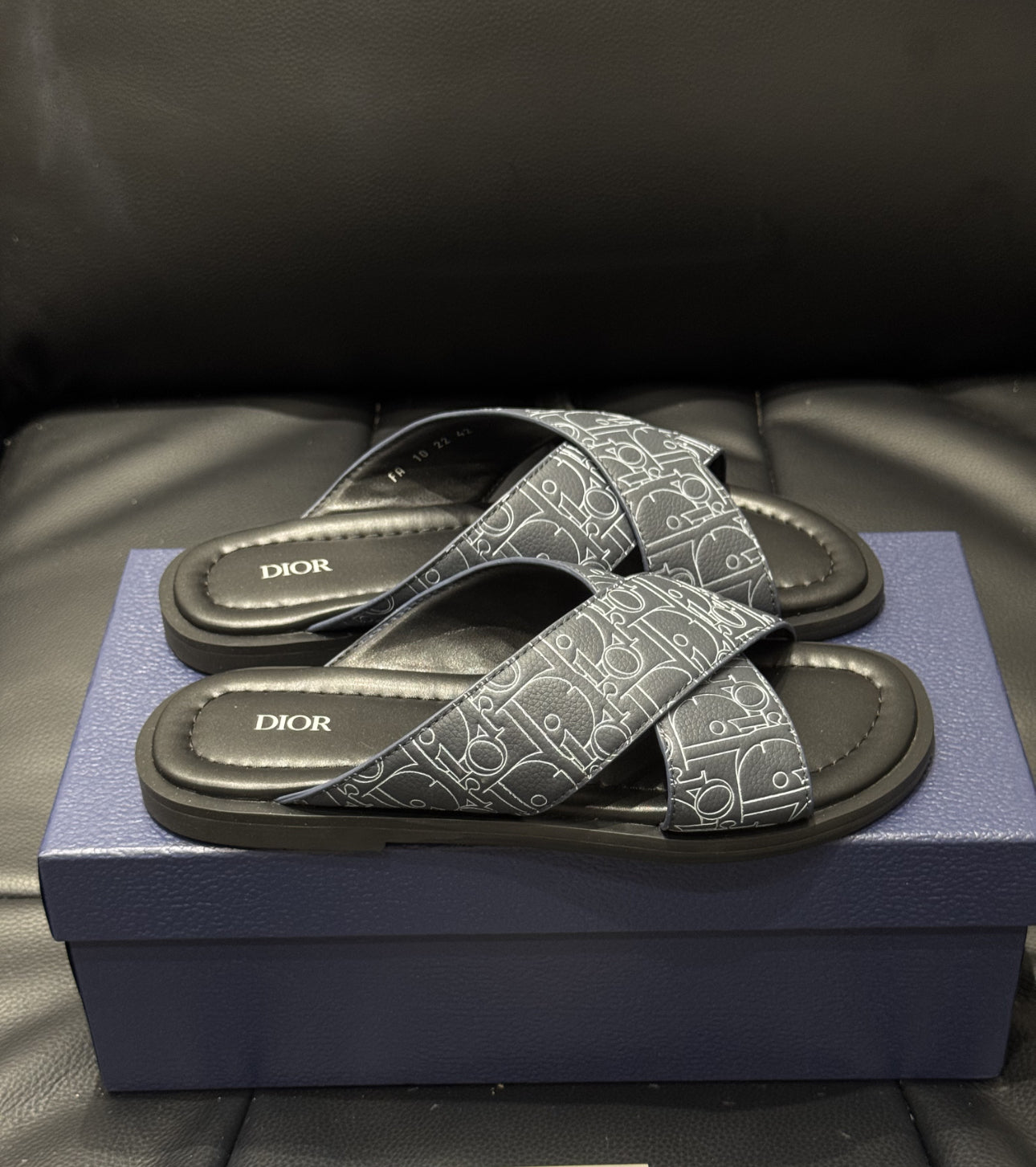 Sandale CD Alias Cuir Dior Gravity Outline bleu marine