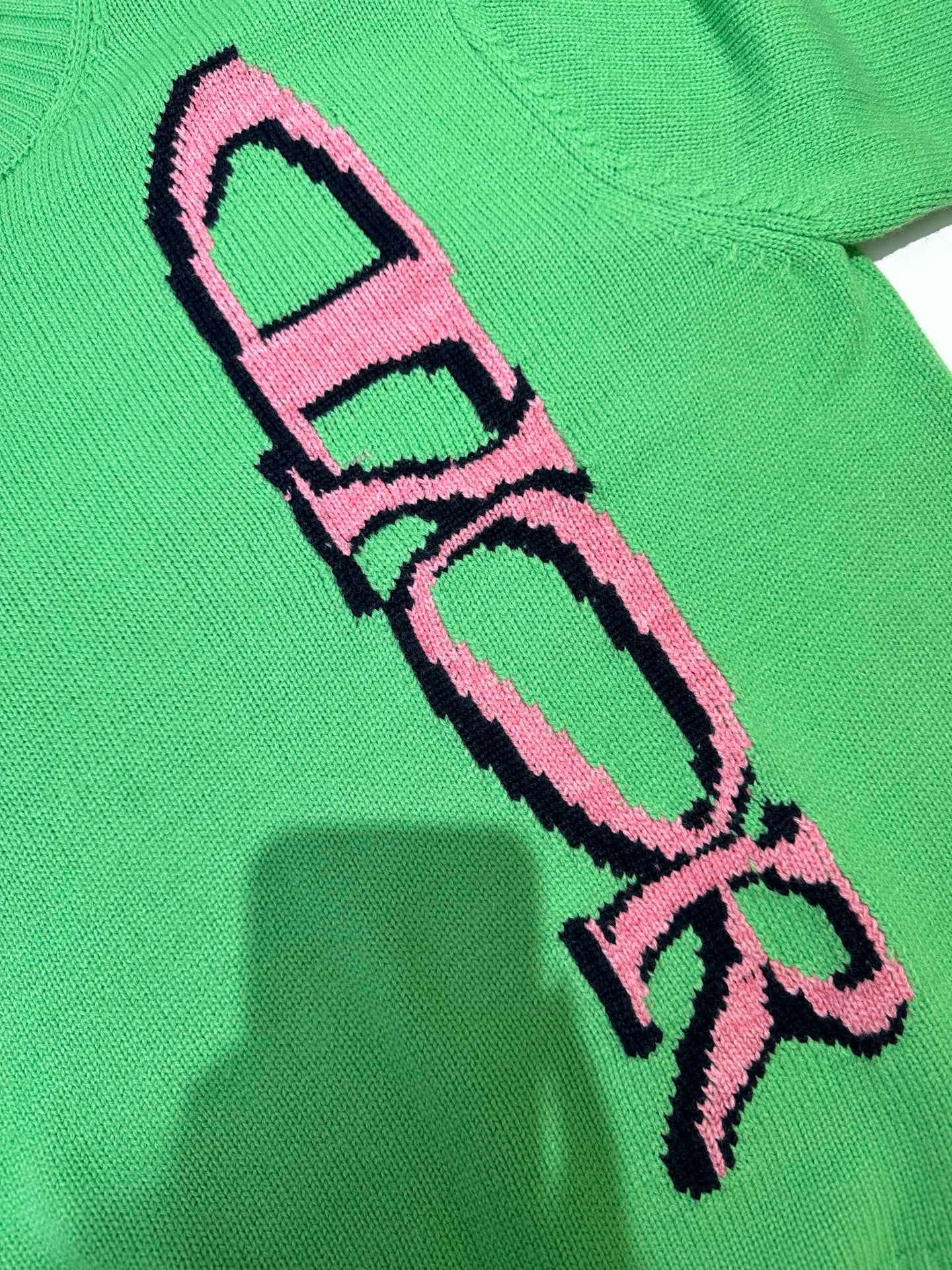 Pull CD AND LEWIS HAMILTON Intarsia de laine vierge et cachemire verts