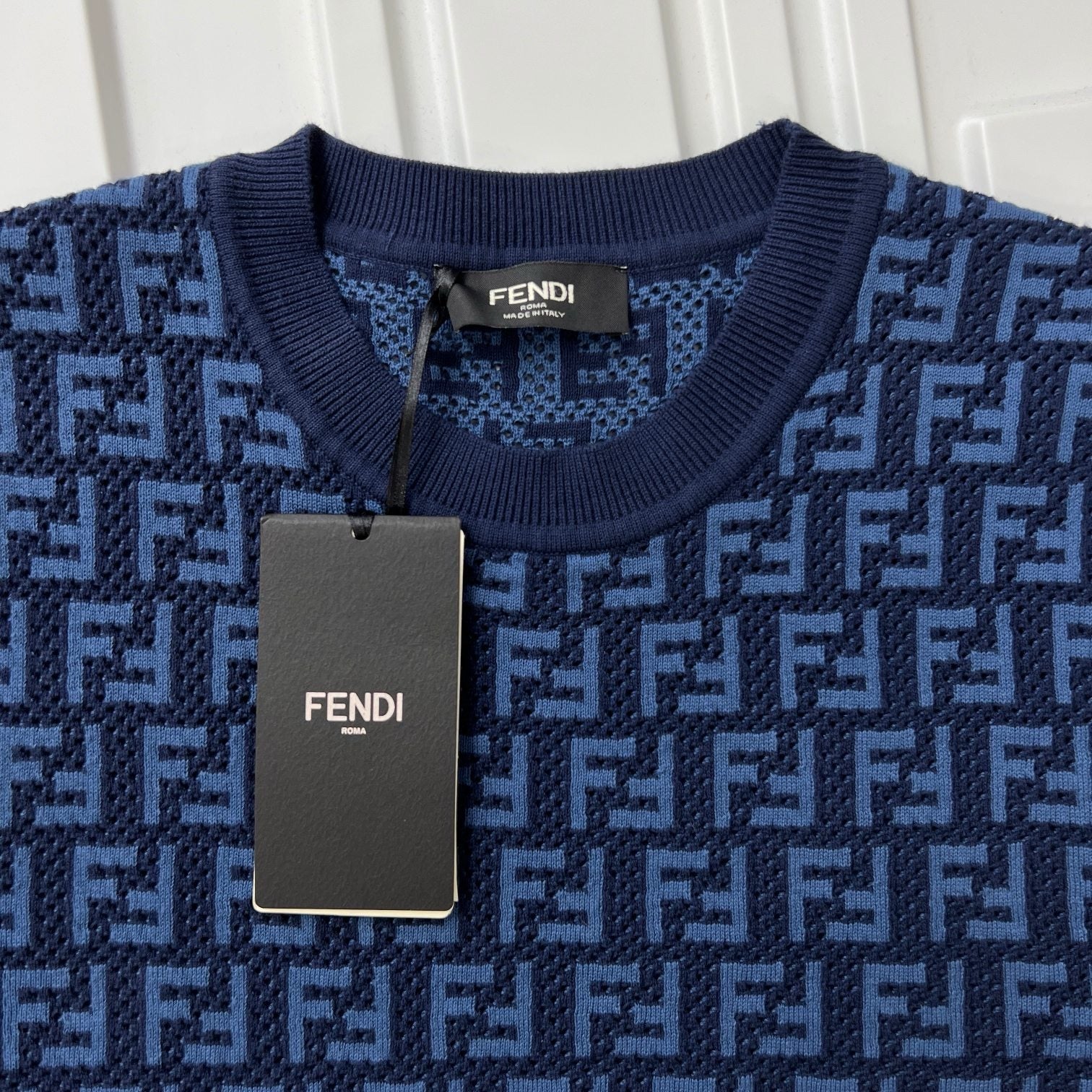FF BLUE cotton linen sweater