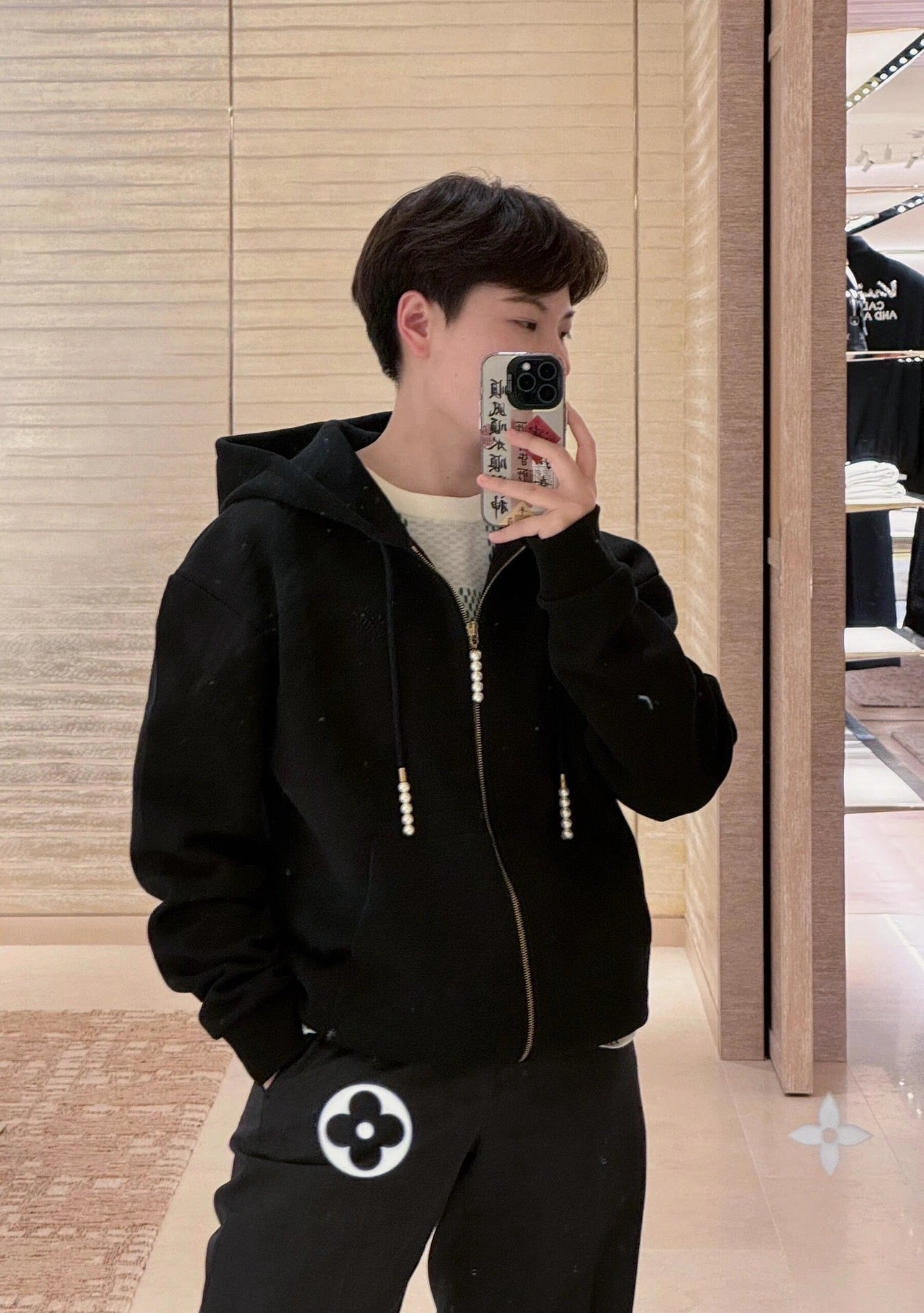 Lv Jersey embroidered sweatshirt