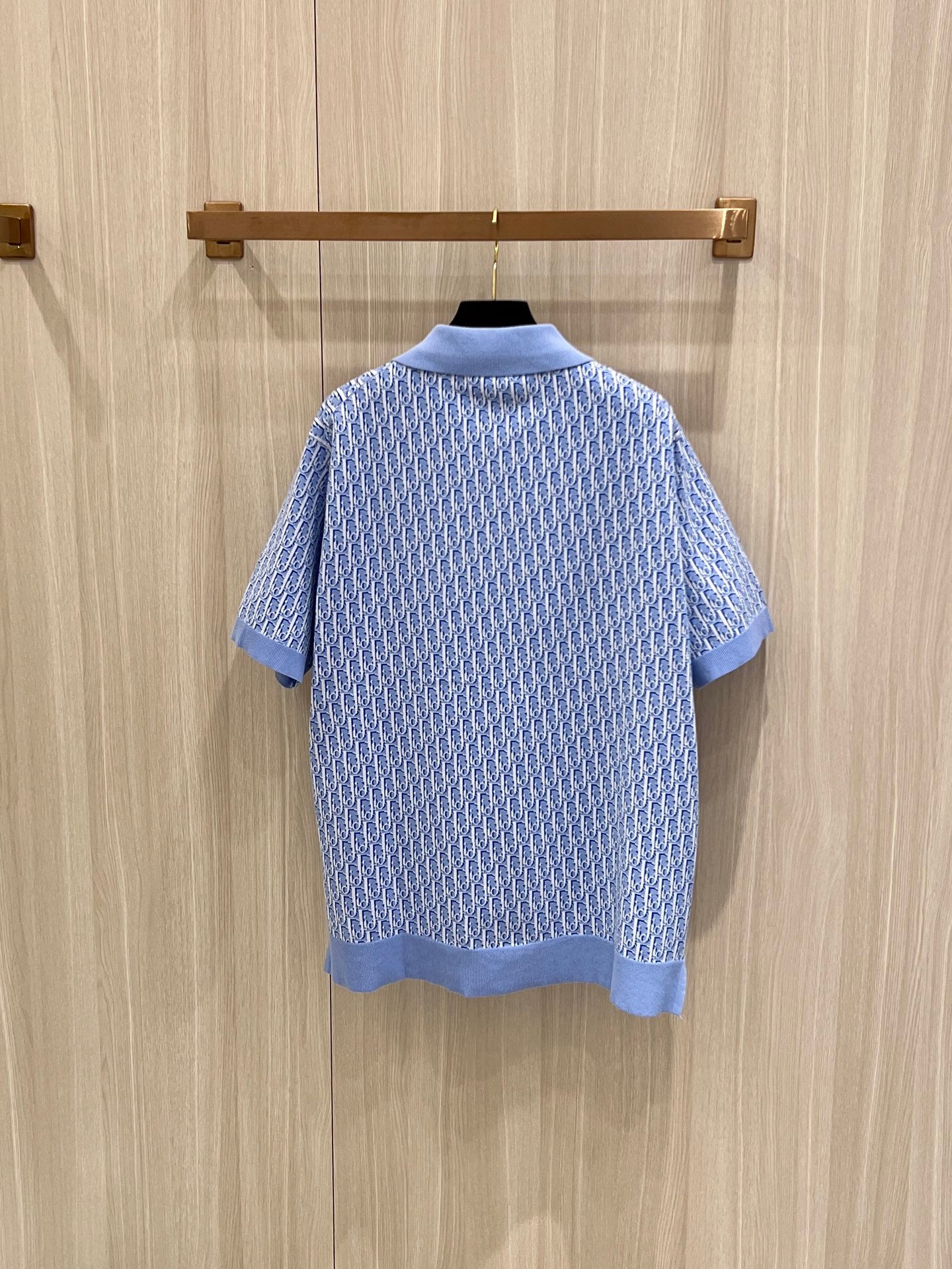 Polo CD oblique coton Jacquard bleu