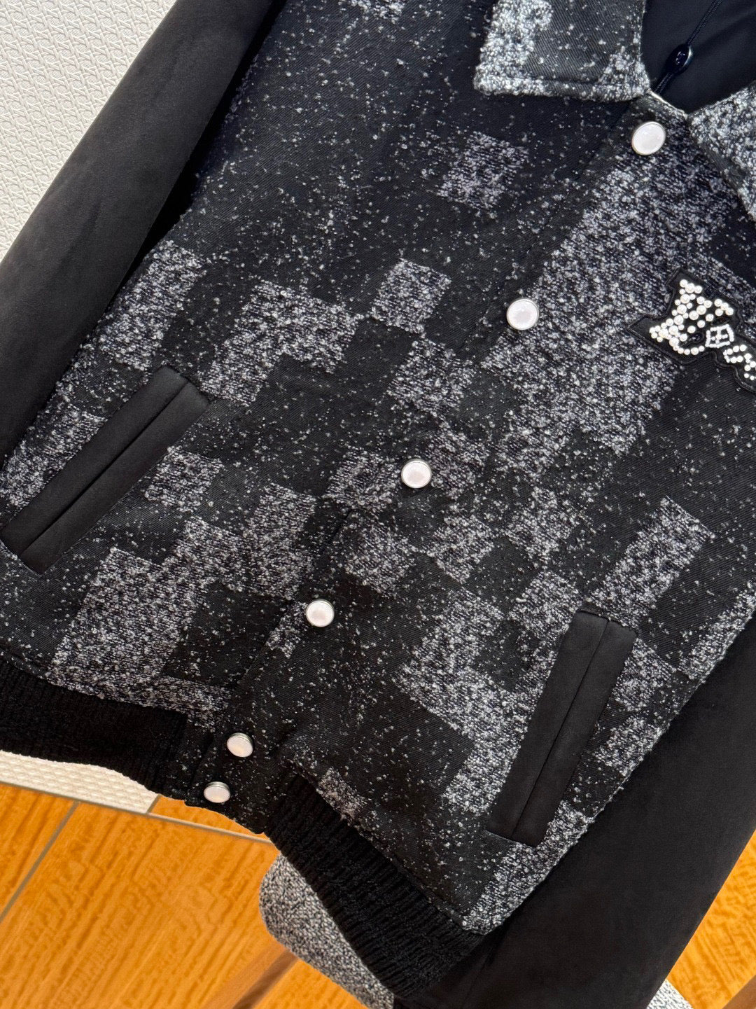 Blouson varsity en cuir mixte