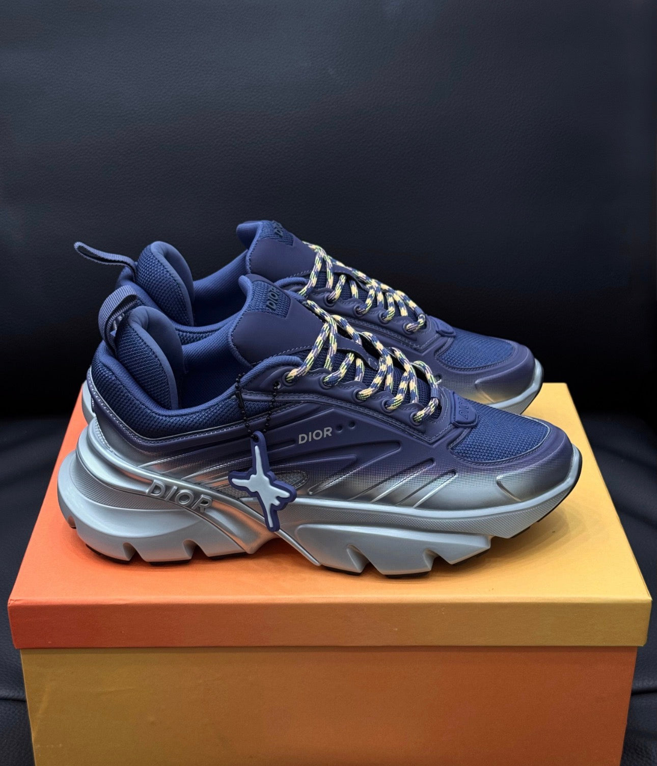 Sneaker B44 Blade Maille technique bleu argenté tissu technique