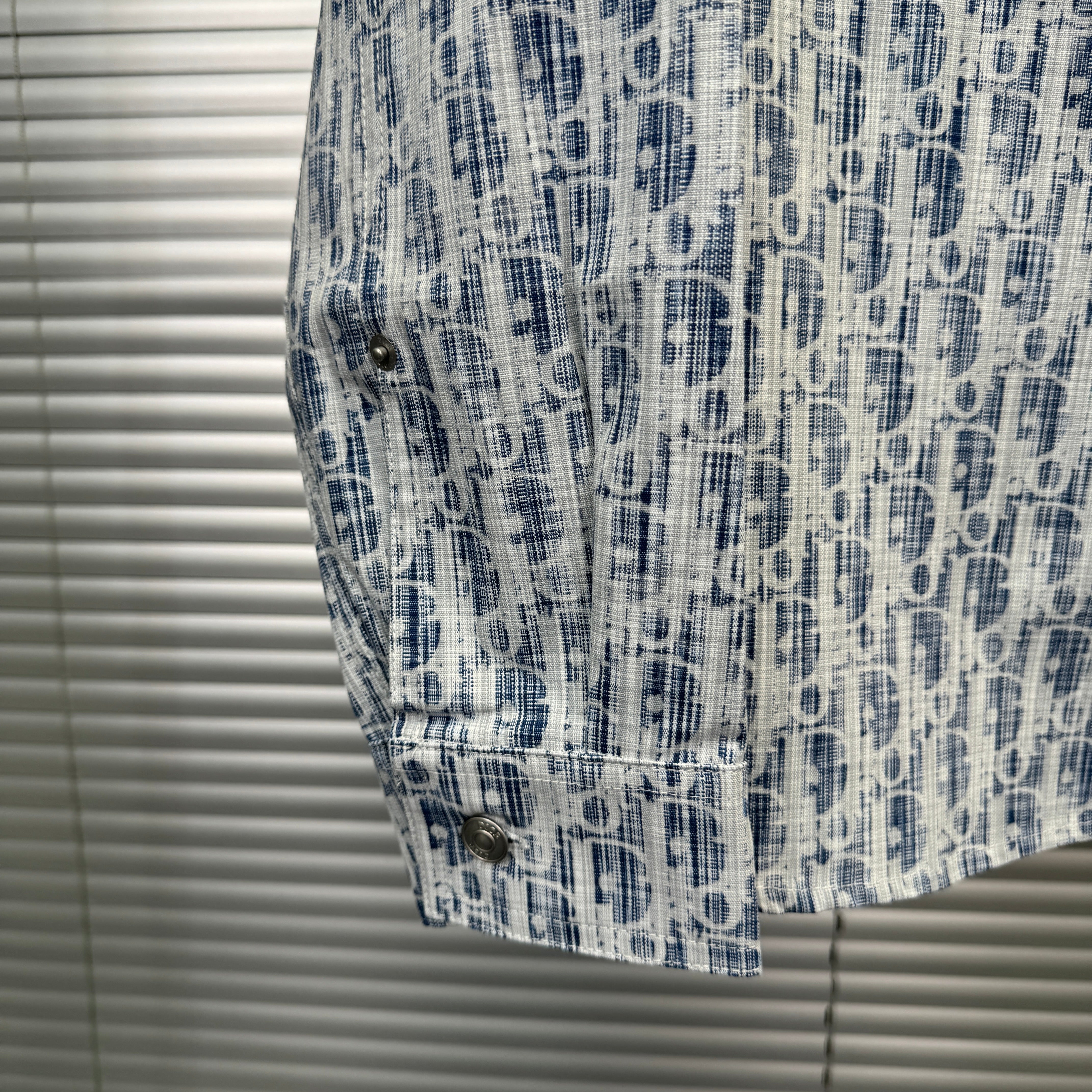 Surchemise Denim CD Oblique coton bleu et blanc