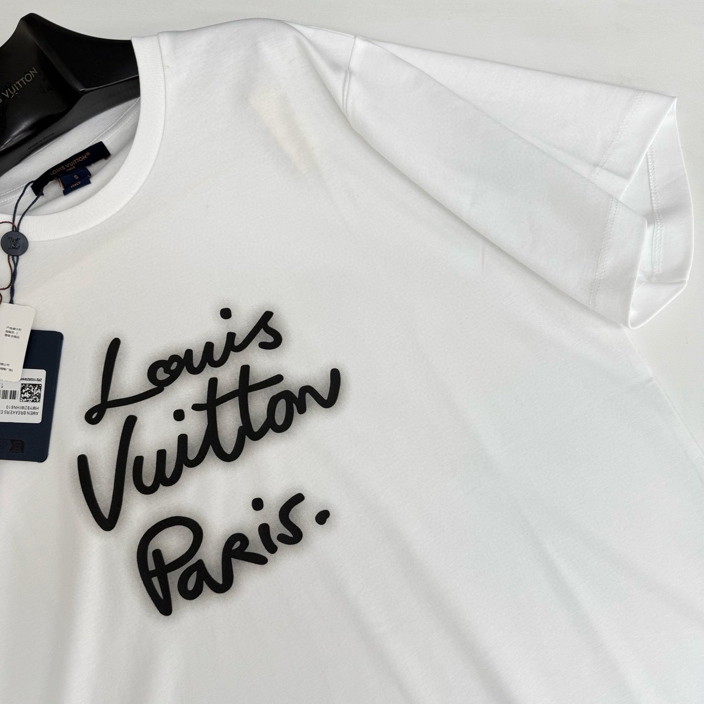 Tee-shirt à signature effet néon lv femme