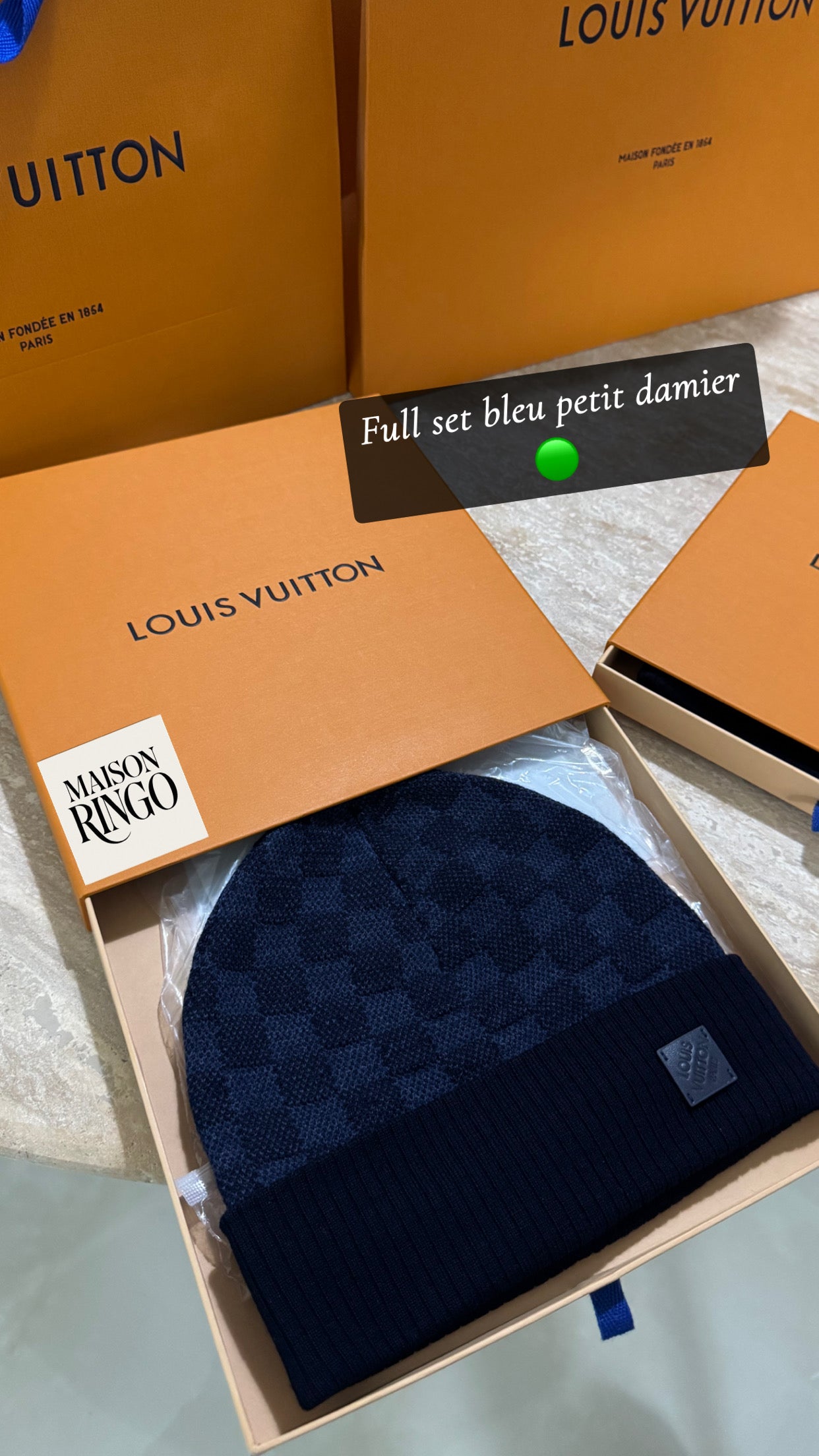 Bonnet Lv Neo Petit Damier avec ticket 📦⚡️🚚