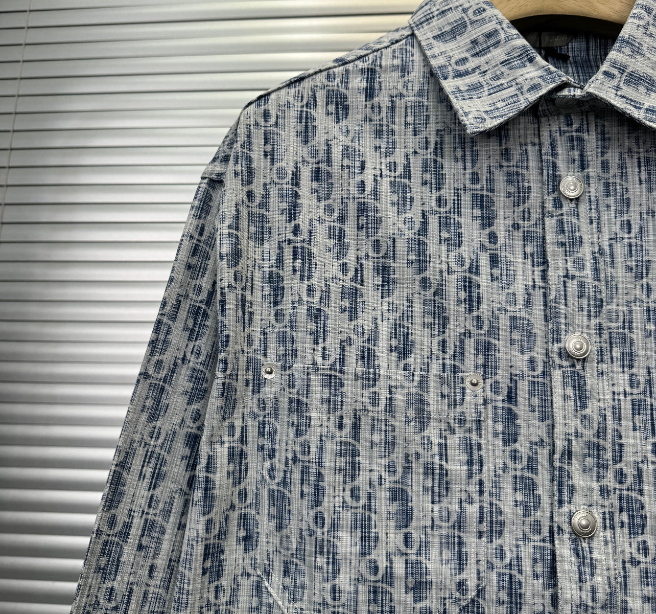 Surchemise Denim CD Oblique coton bleu et blanc