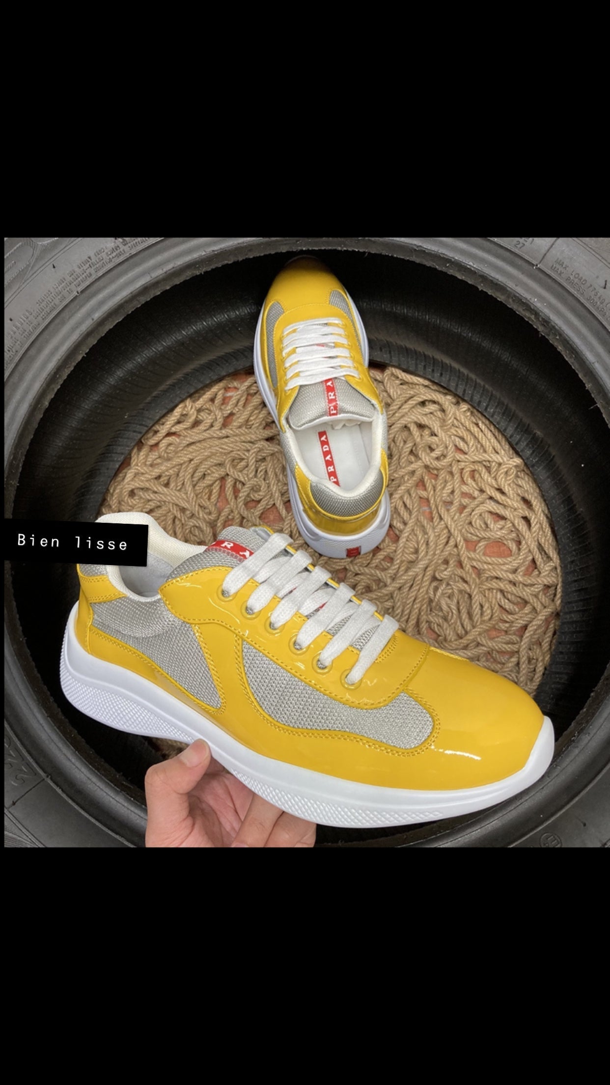 Sneakers Prd America ´ s Cup tissu bike lisse yellow