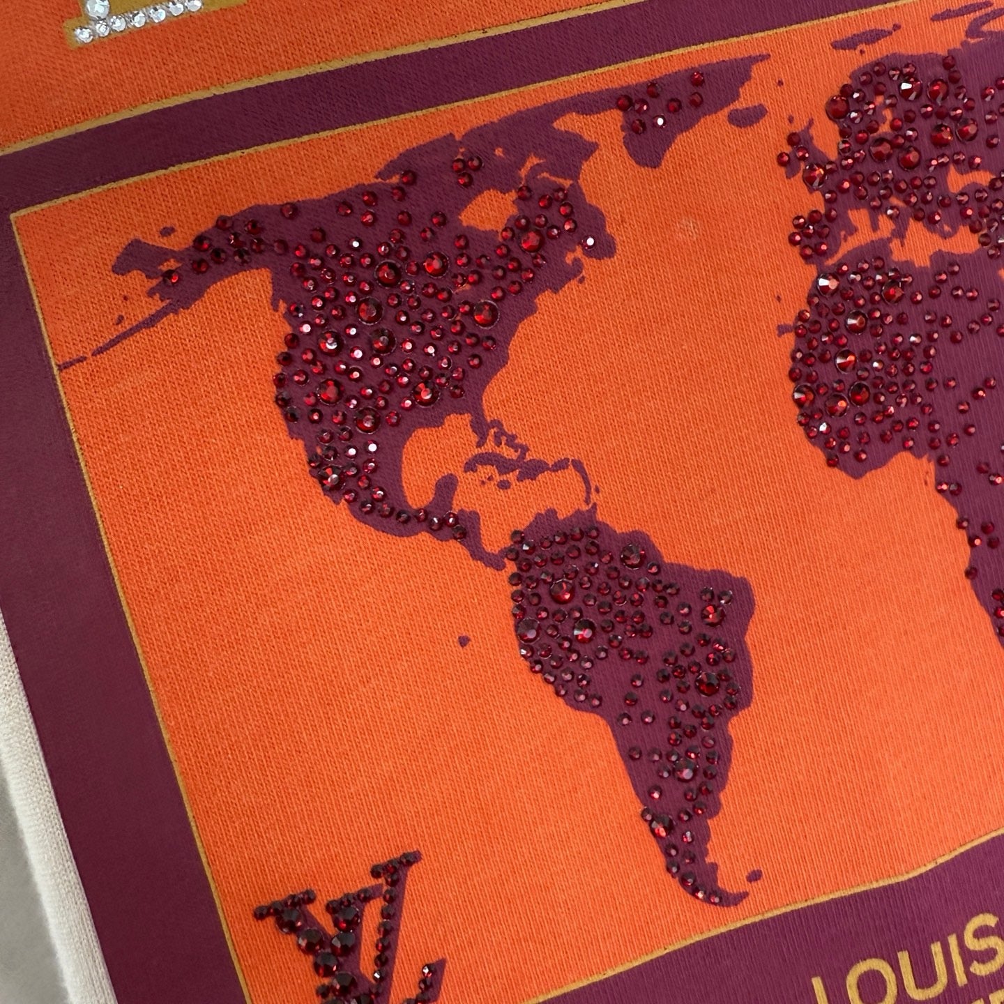 Tee-shirt lv graphique ornementé en coton