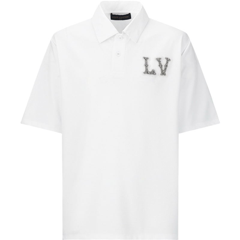 Poloshirt mit besticktem LV-Patch