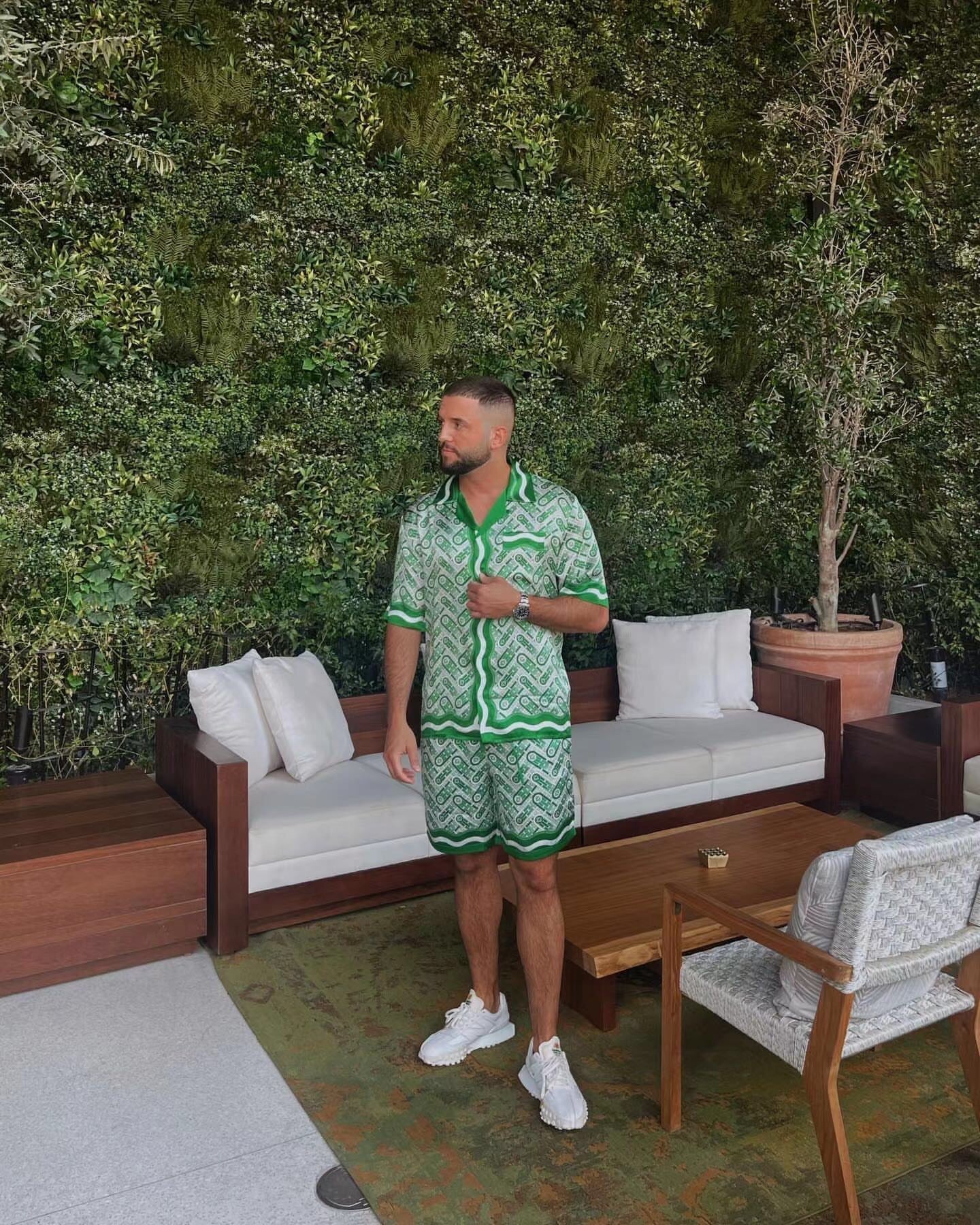 Short Casa B silk green