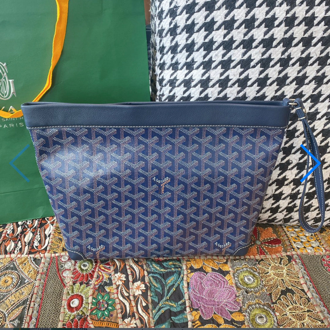 Pochette conti blue navy facture