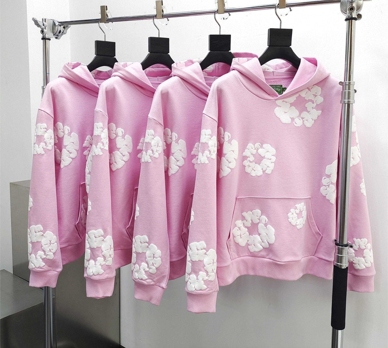 Denim Trs - Hoodie en Coton à imprimé graphique - rose